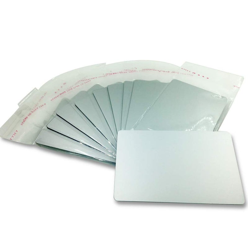 ebamaz Metal Business Cards Anodized Aluminum Plaque Plate 86X54X0.8mm (Silver,Blank,10PCS) - Image 1